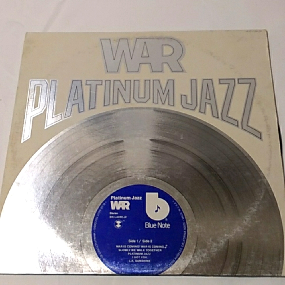 War platinum  jazz ( band ) there is a record and the colors blue, black, grey